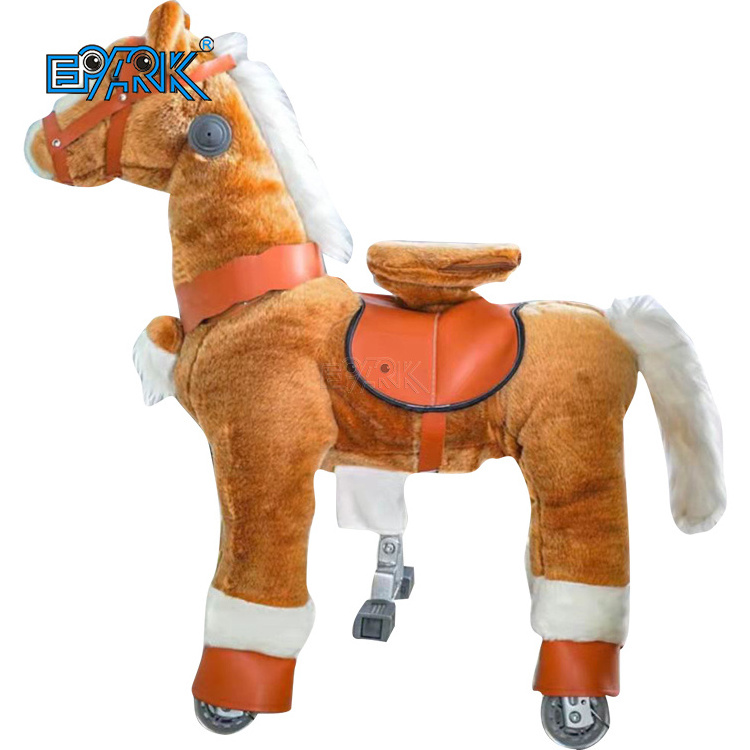 Walking Animal Ride Toy Horse Kids Stuffed Mechanical Horse Ride With Wheels For Sale