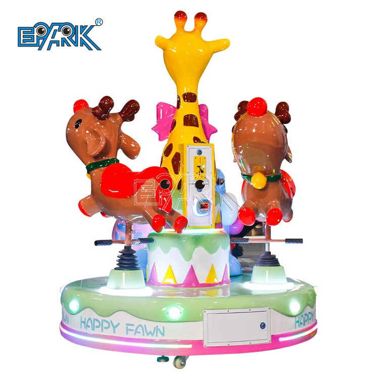 Carnival Rides Amusement Park Equipment Mini Carousel Ride 3 Seats Coin Operated Horse Riding Machine