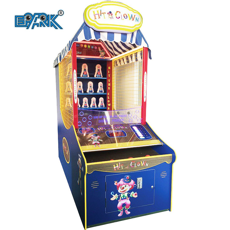 Family Play Fun Carnival Booth Game Ball Throwing Hit Clown Down Challenge Lottery Arcade Game Machine