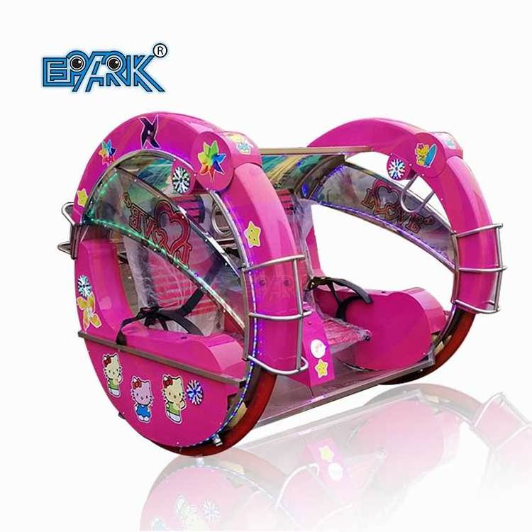 360 Degree Remote Control Rolling Car Outdoor Amusement Swing Ride for Children 2 Player Plastic Material Happy Car