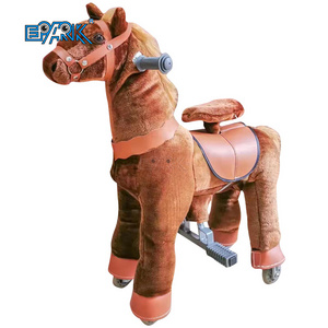 Walking Animal Ride Toy Horse Kids Stuffed Mechanical Horse Ride With Wheels For Sale