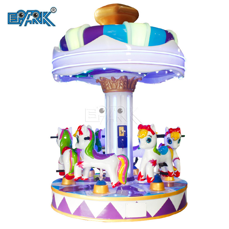 Indoor Fairground Carousel Coin Operated Kiddie Rides Mechanical Horse Ride Merry Go Round For Sales