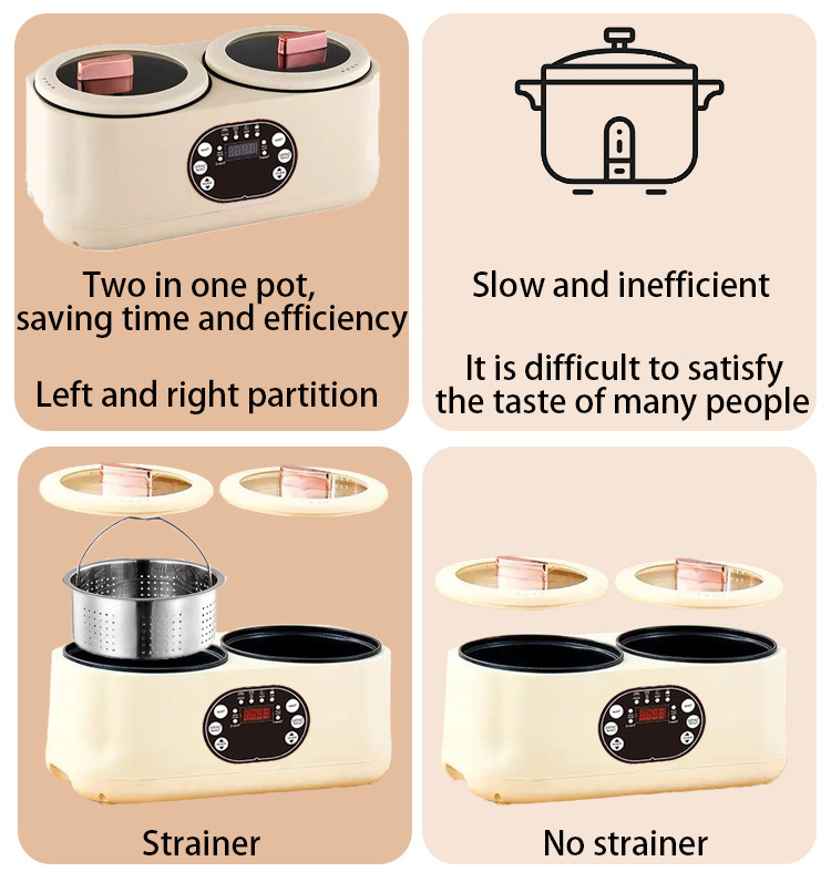 Factory price double bile multifunctional large capacity non-stick material double bile rice cooker