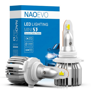 NAOEVO 30W 3600LM 9006 car light bulbs mini S3 no dark area led H4 H7 H11 9005 led headlight bulbs