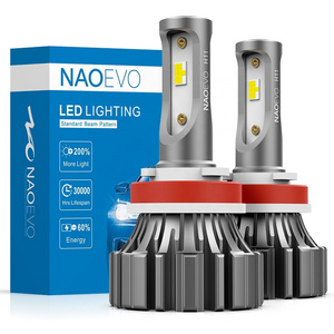 NAO No Fan NF H11 Led Headlight 40W 4000LM OEM CSP FLIP Chips Auto Lighting Systems Fanless Car Led Headlight Bulb