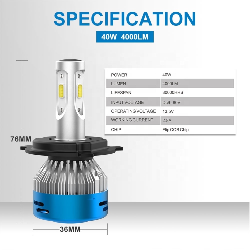 NAO factory Super bright M3MAX H4  car motorcycle led  headlight AC / DC 8V-80V 40W H4 motorcycle led bulbs