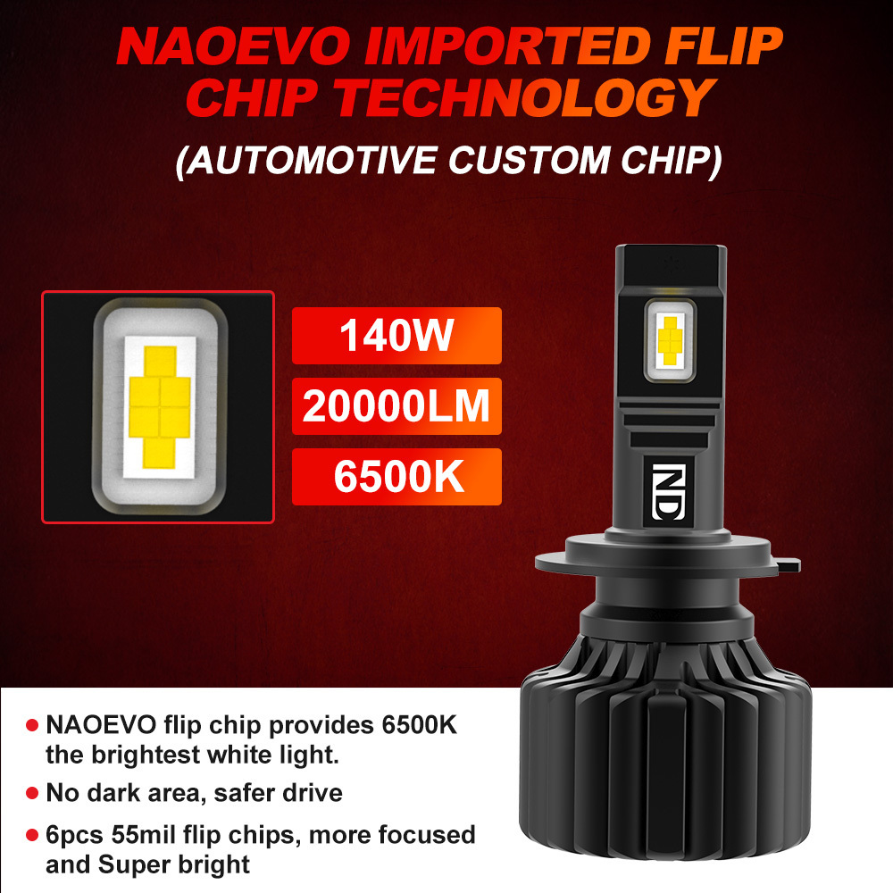 NAO ND 140W Led Headlight 20000Lm H1 9005 Hb3 H11 Auto Car H7 Led Light H4 Lamp Super Bright Led Headlight Bulb