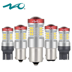 NAO Factory New Led T20 W5W P21W 1156 Car Led Bulb 7443 1157 Yellow Amber Red Led Spotlight T20 Canbus read light car door Led