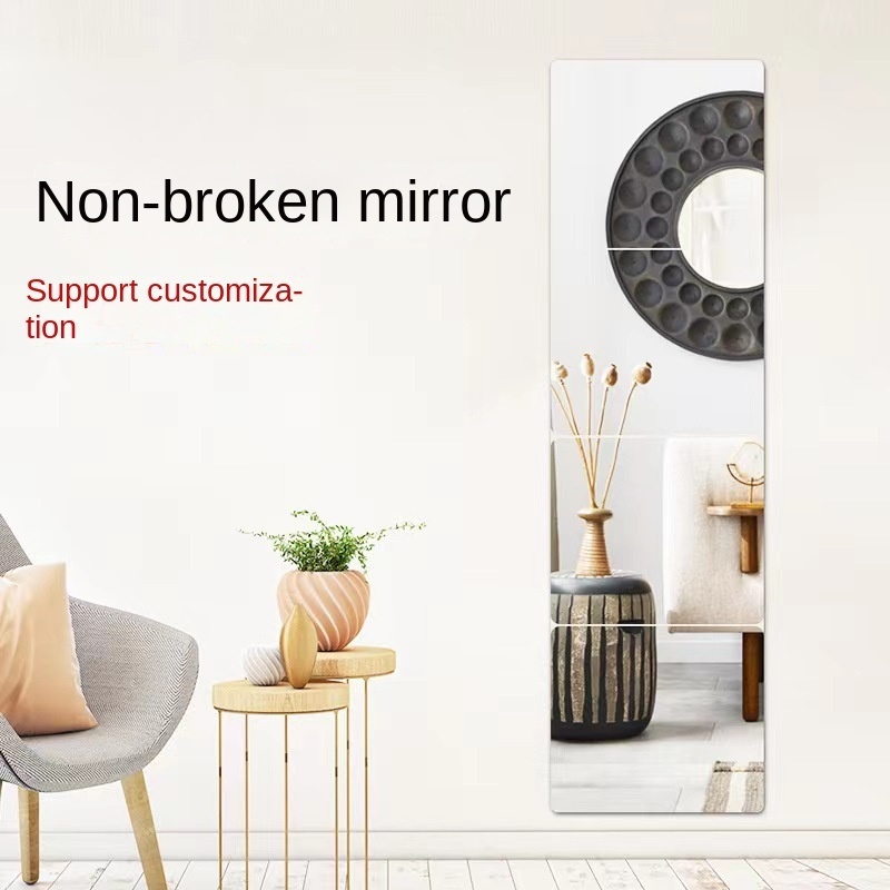 Wholesale Flexible Self-Adhesive Soft Mirror Acrylic Mirror Wall Stickers Mirror Without Stitching Bathroom Dormitory