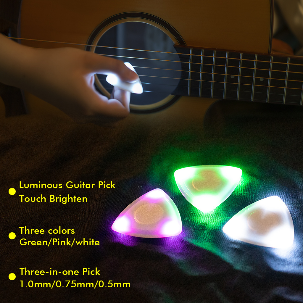 NAOMI Guitar Picks OEM Plastic W High-sensitivity LED Light For Bass Electric Guitar Acoustic Guitar Picks Custom Guitarists