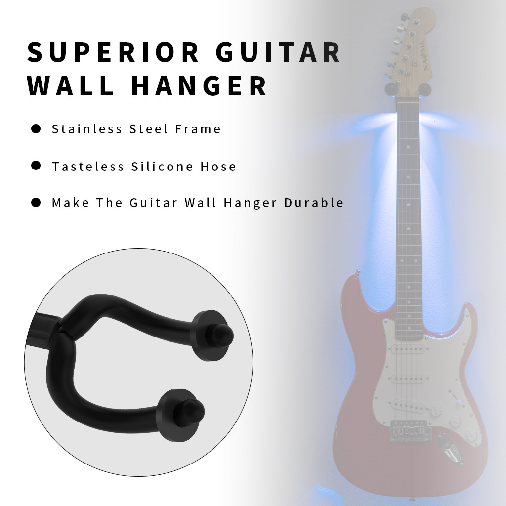 NAOMI Home & Studio Wall Mount Guitar Keeper Hardcase Blue LED Light Guitar Hanger Decorative Holder Guitar Accessories