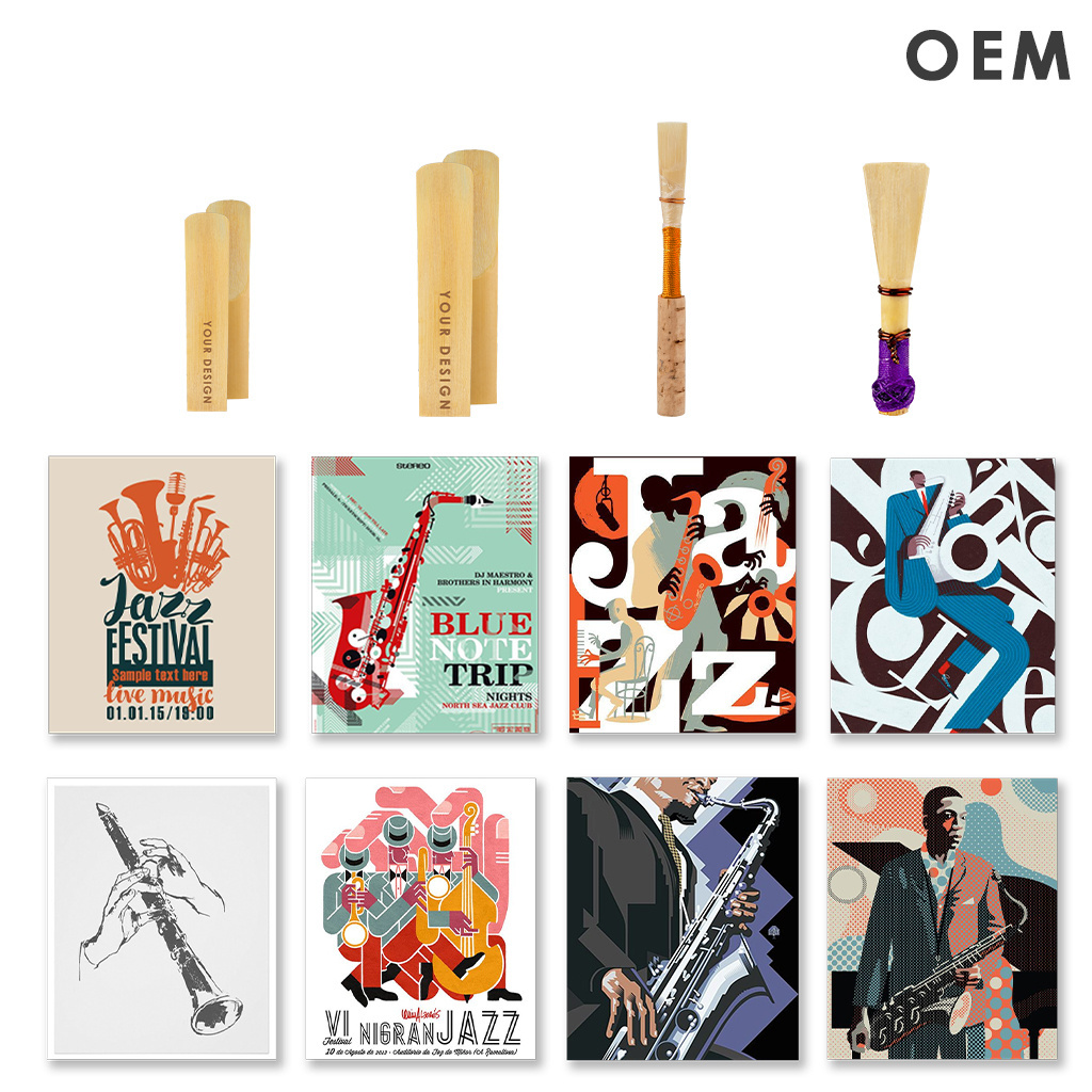 OEM Your 10pcs/1pack Clarinet Reeds Eb Clarinet Reeds Strength 1.0-3.5 Bamboo Reeds High Toughness Woodwinds Accessories