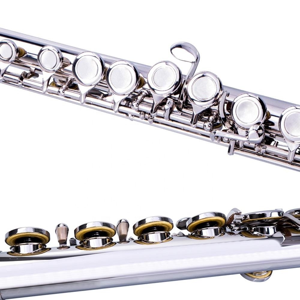 NAOMI 16 Holes Closed Hole Flute C Key Flutes Woodwind Instrument Cupronickel Silver Plated Concert