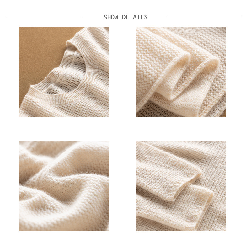 2024 hot selling women's clothing hollow breathable round neck cashmere knitted sweater crochet women tops