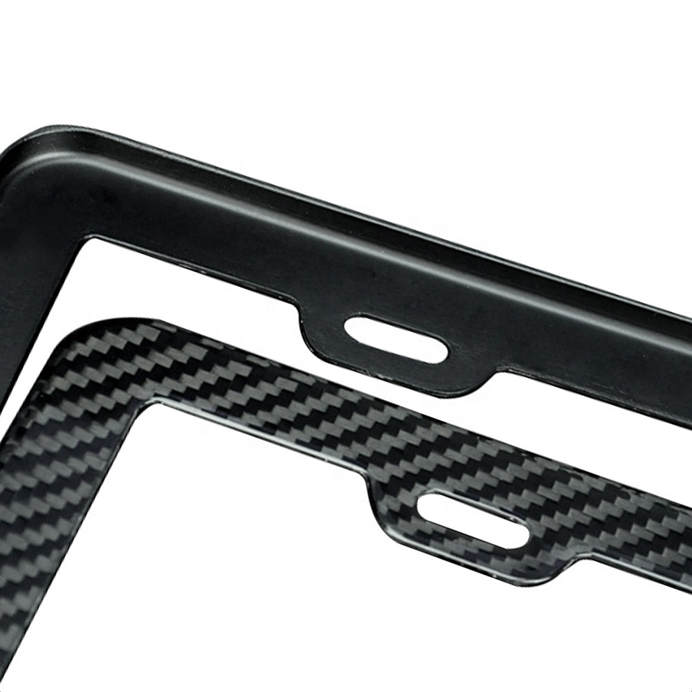 Customized Motorcycle Carbon Fiber Fashion Black Car License Plate Frame Cover For US Market