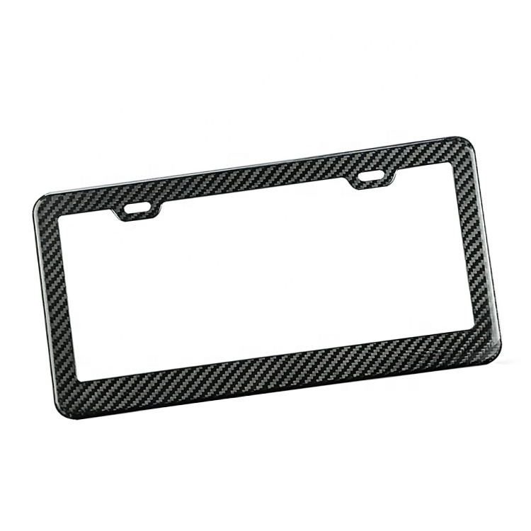 Customized Motorcycle Carbon Fiber Fashion Black Car License Plate Frame Cover For US Market