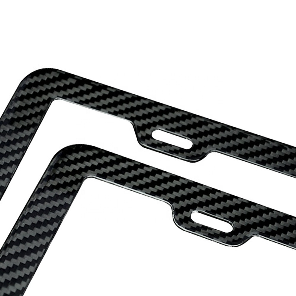 Customized Motorcycle Carbon Fiber Fashion Black Car License Plate Frame Cover For US Market