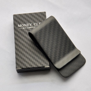 Wholesale 100% Real Carbon Fiber Material Custom Money Clip Business Card Holder