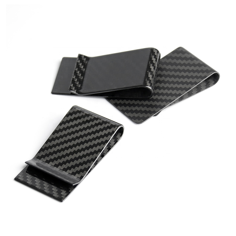 Wholesale 100% Real Carbon Fiber Material Custom Money Clip Business Card Holder