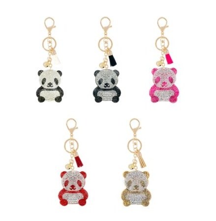 2021 New Cute Animal Gift Rhinestone Flannel Keychain  Cartoon Bear Unicorn Owl Shape Tassel Bell Accessories Keychain Holder