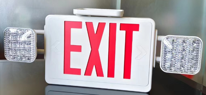 2023 best selling  Red Green Letter USA Market ABS Plastic Tritium Low Profile LED Emergency Light Exit Sign