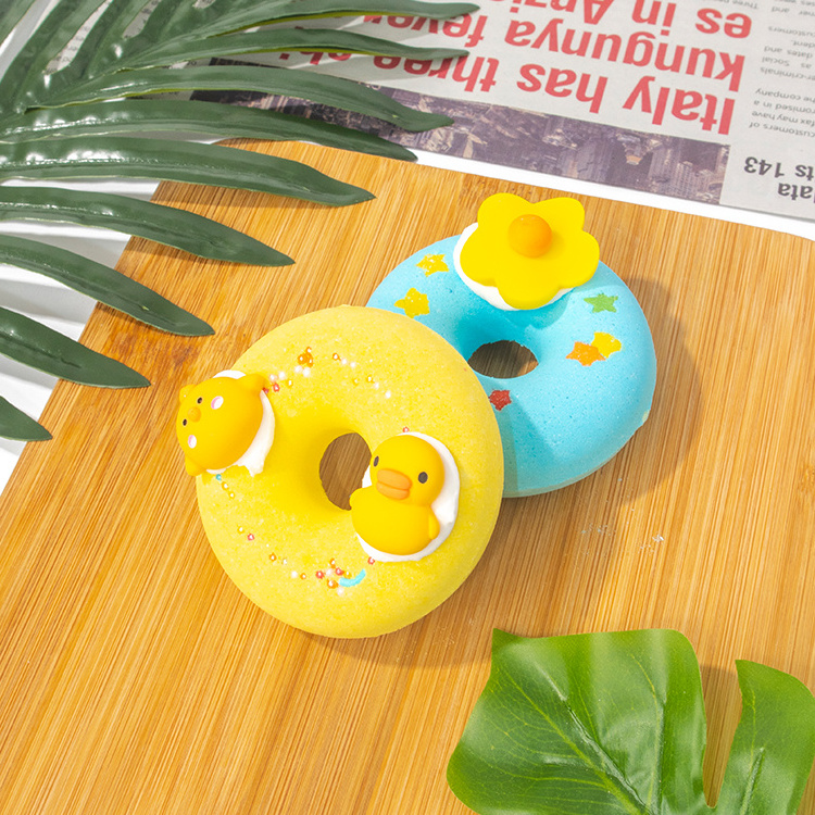 Custom Natural Organic Mini Japan Private Label Bath Bomb Tan Remover Press Bubble Donut Bath Bomb