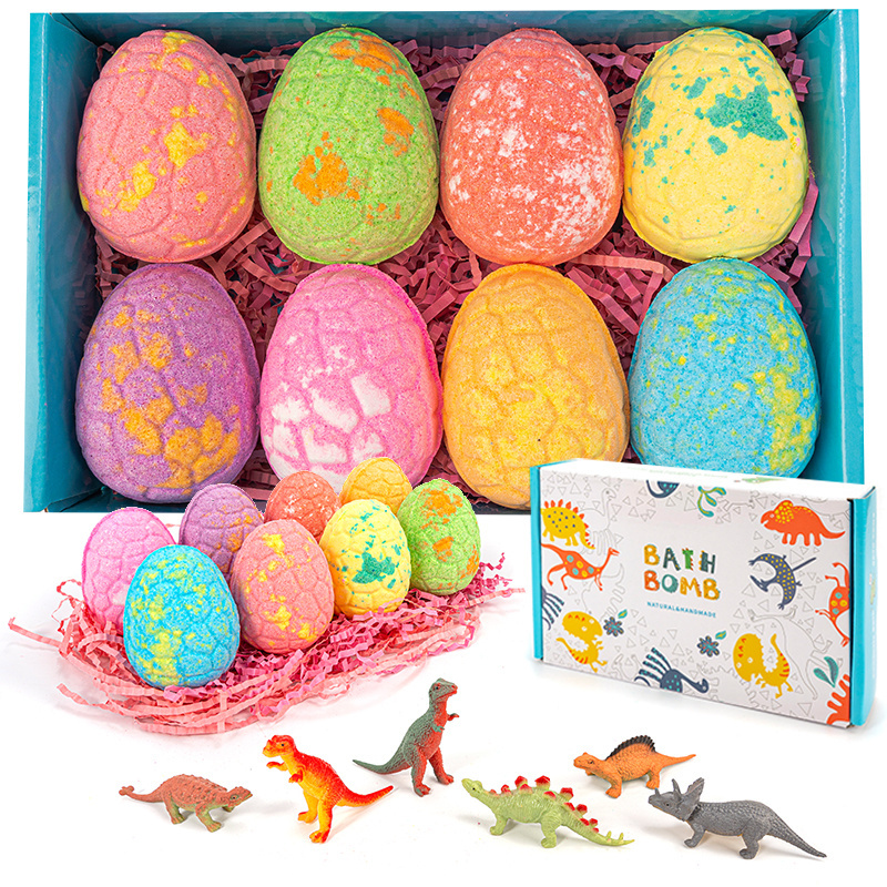 Wholesale Bombes De Bain Bubble Bath Fizzer Vegan Organic Fizzy Dino Egg Bath Bomb With Surprise Inside For Kids