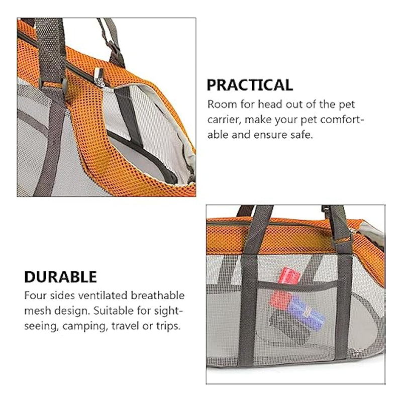 Large capacity fashion convenient portable breathable mesh design foldable pet carrier tote bag