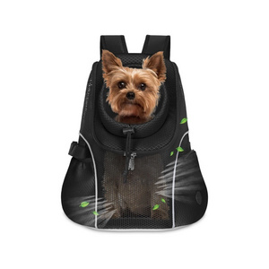 Customizable Small Dog Front Backpack Pet Dog Carrier Backpack Ventilated Mesh Dog Travel Backpack with Safety Belt