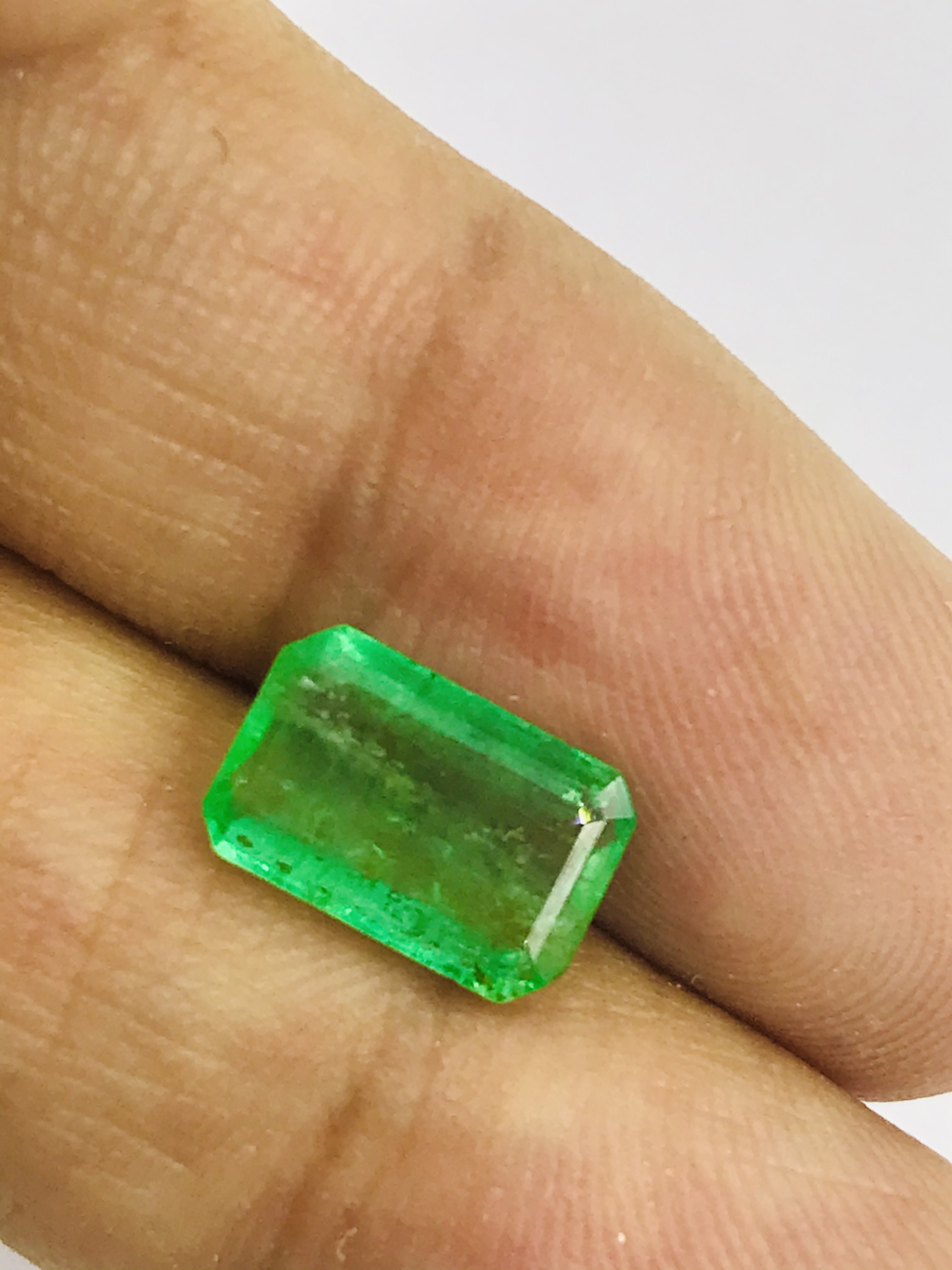 Colombian Emerald Emerald Cut Columbian Emerald Octagon Natural Narnoli Gems 2.1 Carat Jewellery Green 10.1x6.5 Mm IN;27243 IGI