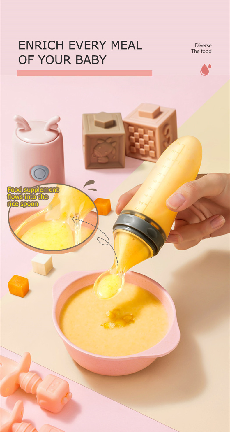 Portable Mini Multi-Purpose Vegetable Chopper Plastic Food Processor Fruit Puree Maker Baby Food Grinder with Squeeze Spoon