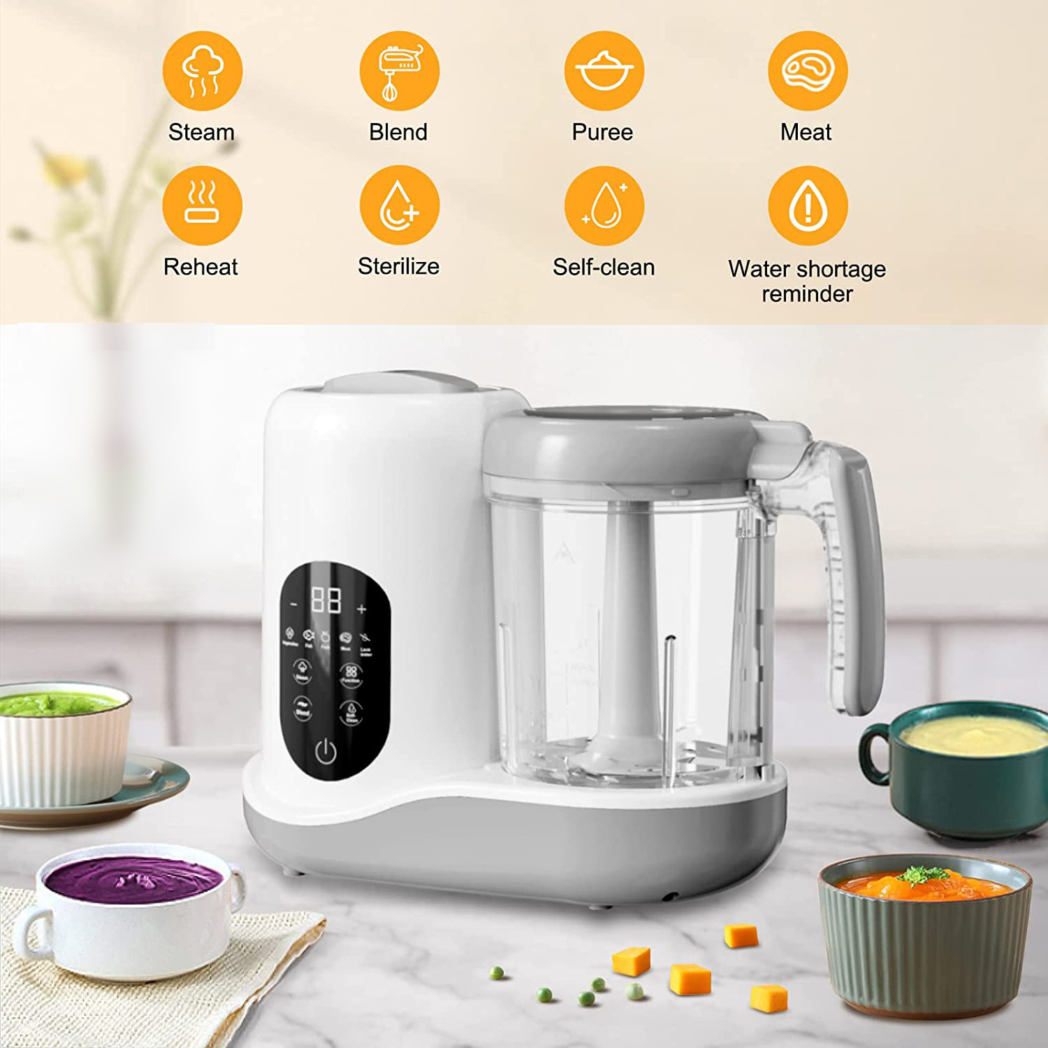 Baby Food Maker 5 In 1 Automatic Mini Fruit Juicers  Food Supplement Machine Baby Food Steamer Blender