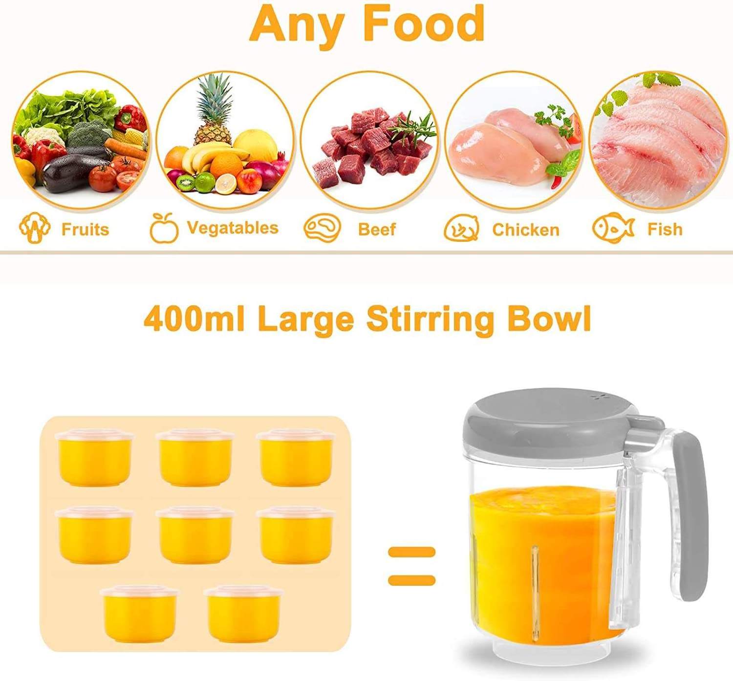 Baby Food Maker 5 In 1 Automatic Mini Fruit Juicers  Food Supplement Machine Baby Food Steamer Blender