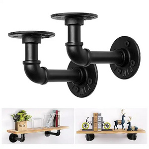 Heavy Duty Pipe wall bracket support wall Mounting Cast Iron flange Shelf Brackets storage rack for Floating Shelves