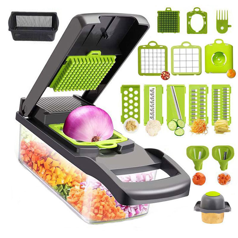 Food Processor Manual Hand Kitchen Dicer Cutter Salad Potato Carrot Garlic Fruits Vegetable Chopper Mandolin Slicer