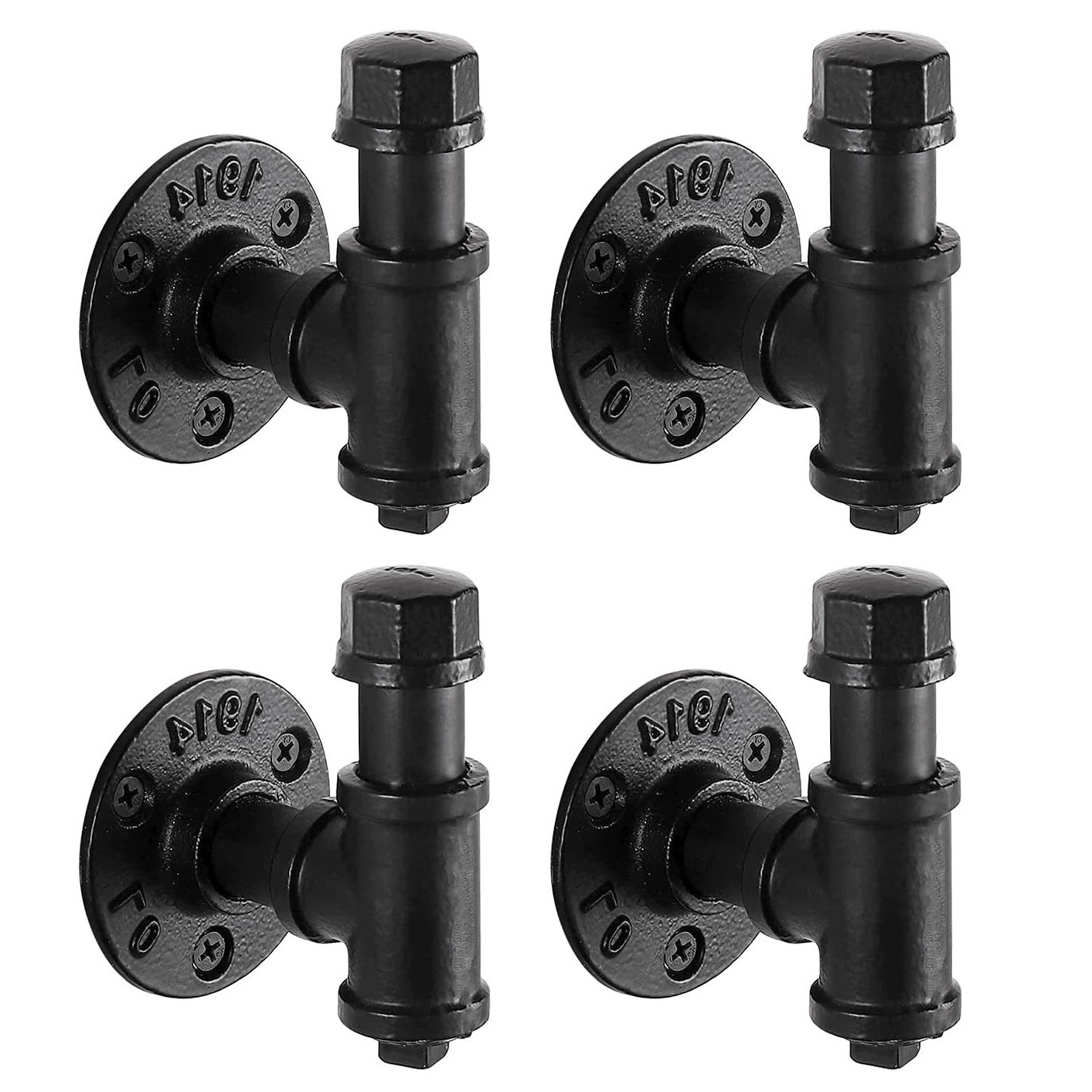 Wholesale Industrial Pipe Decor Robe Towel Hooks & Rails Wall Mounted Coat Hooks Rack Cast Iron Black Used Clothing Female Male