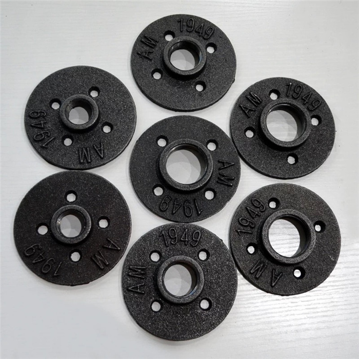 Long lasting dn15 dn 20 Black cast iron loft cast iron  pipe fittings and floor flange for steampunk furniture