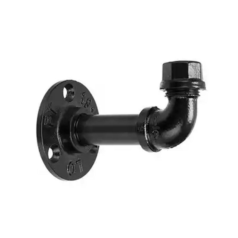 6cm Towel Hooks Industrial Black Cast Iron Pipe Clothes Hook Rails for Bathroom Kitchen Garage Wall Mounted