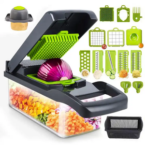 Food Processor Hand Operated Kitchen Dicer Veggie Cutter Salad Potato Carrot Garlic Fruits Vegetable Chopper Mandolin Slicer