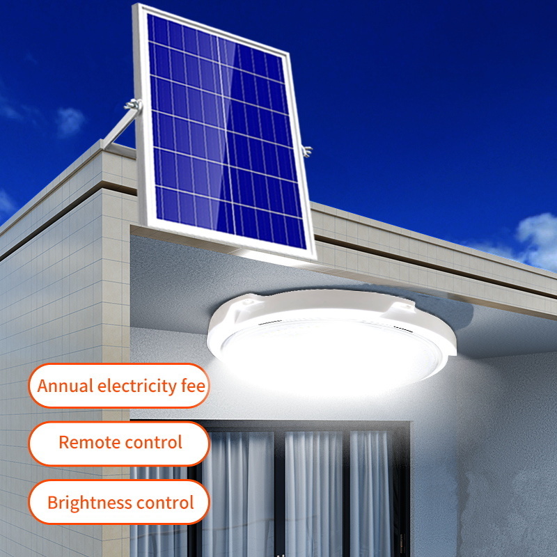 Indoor 50w 100w 200w Solar Powered Recharge Remote Control Solar Home LED Ceiling Light solor house Lamp indoor solar light