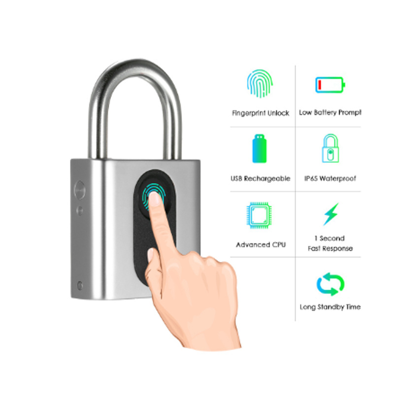 Electronic Waterproof Biometric Fingerprint Smart Anti-Theft Keyless Digital Padlock with Ttlock APP