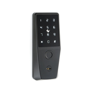 Smart Tuya WIFI Fingerprint Password Emergency Key Unlock Digital Door Lock Office Bedroom Card Hotel