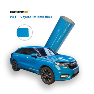 NASIDO Blue PET Vinyl Camo Car Wrap In stock anti scratch Gloss Color Change for car Films