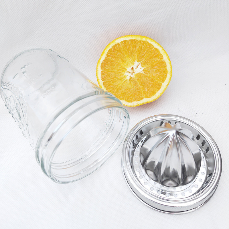 Manual Lemon Juicer Citrus Juicer 86mm Stainless Steel Juicing Lid for Wide Mouth Mason Jars