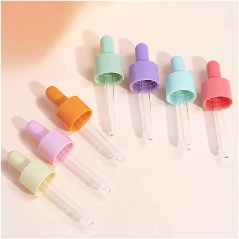 Luxury Flat Shoulder Spiral Mouth 1 oz Glass Bottles with Eye Dropper and Pipettes for Serum 30ml Dropper Bottle