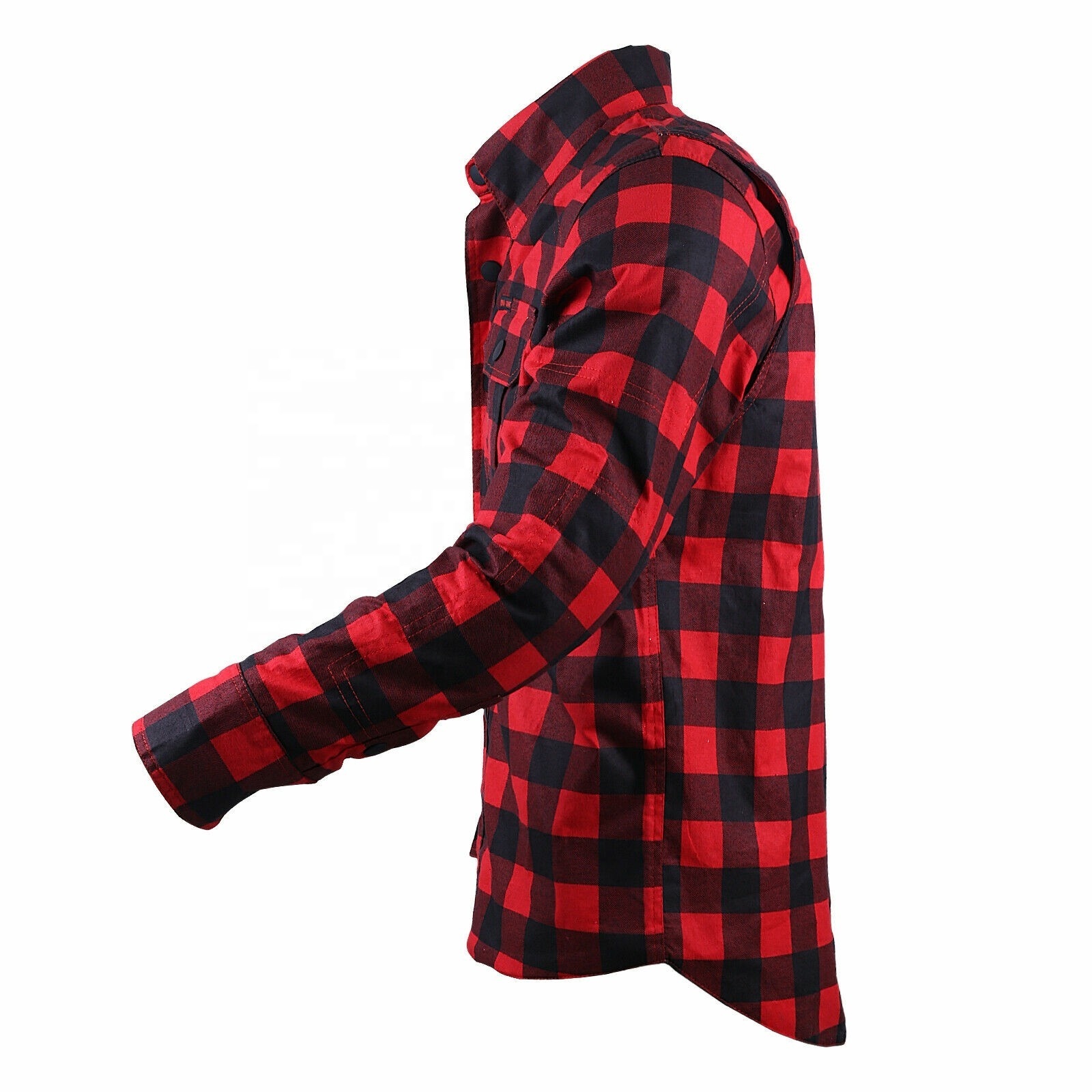 Cafe Racer Flannel cotton shirts with Motorcycle racing safety protectors blocked style custom made fire resistant safety lining