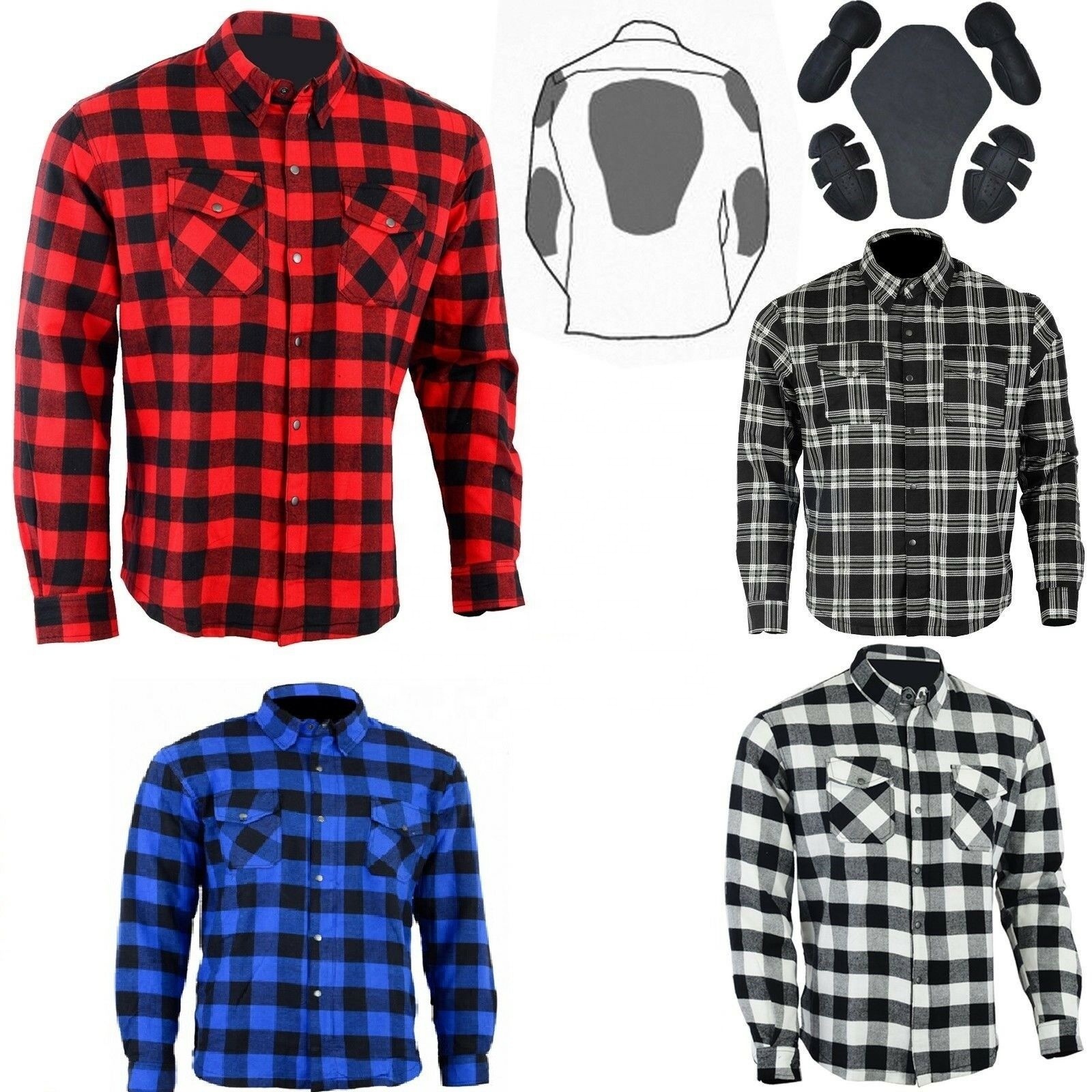 Cafe Racers Men's Shirt in Blue Flannel Fabric Racing CE protectors motorbike Brat fashion clothing custom made fire resistant