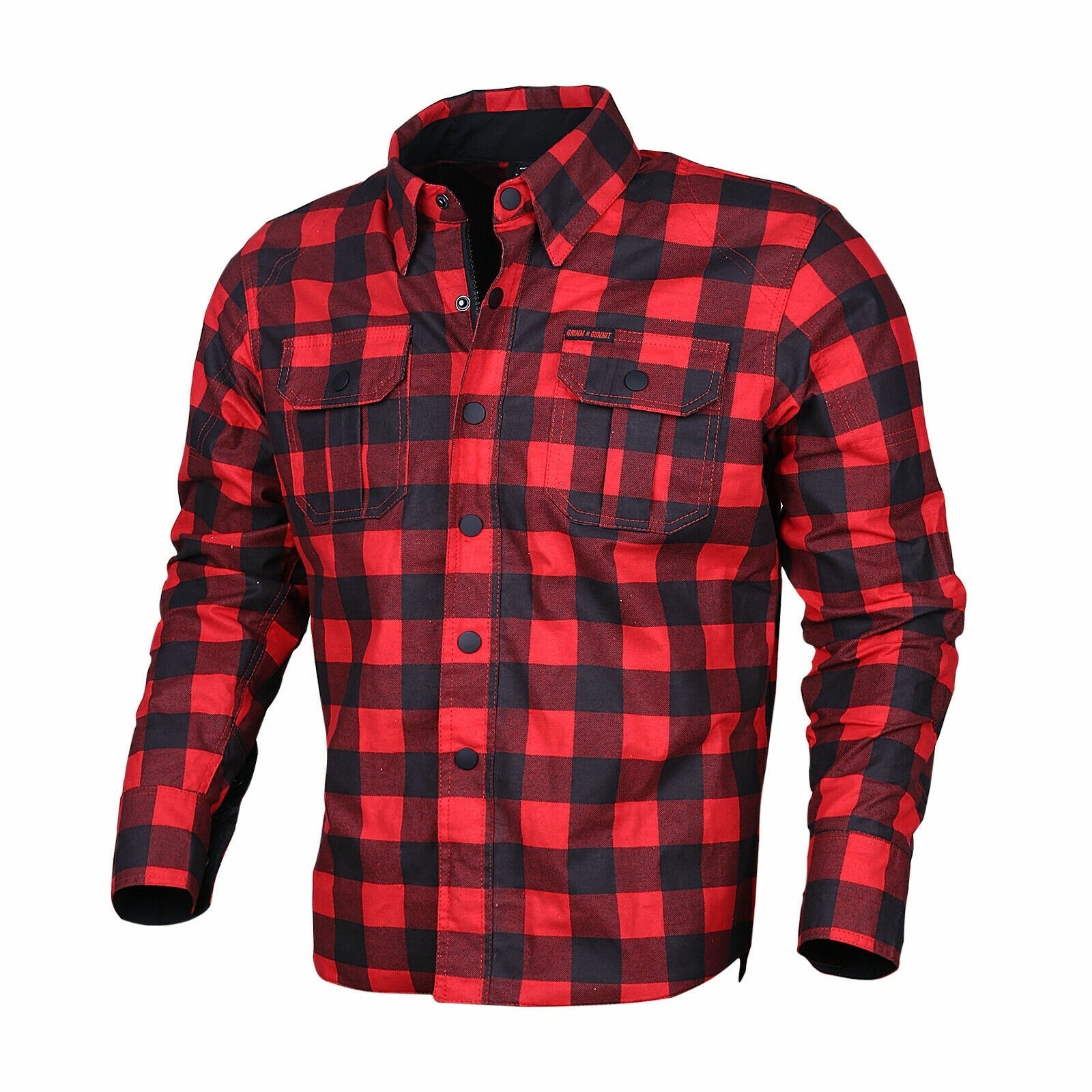 Cafe Racer Flannel cotton shirts with Motorcycle racing safety protectors blocked style custom made fire resistant safety lining