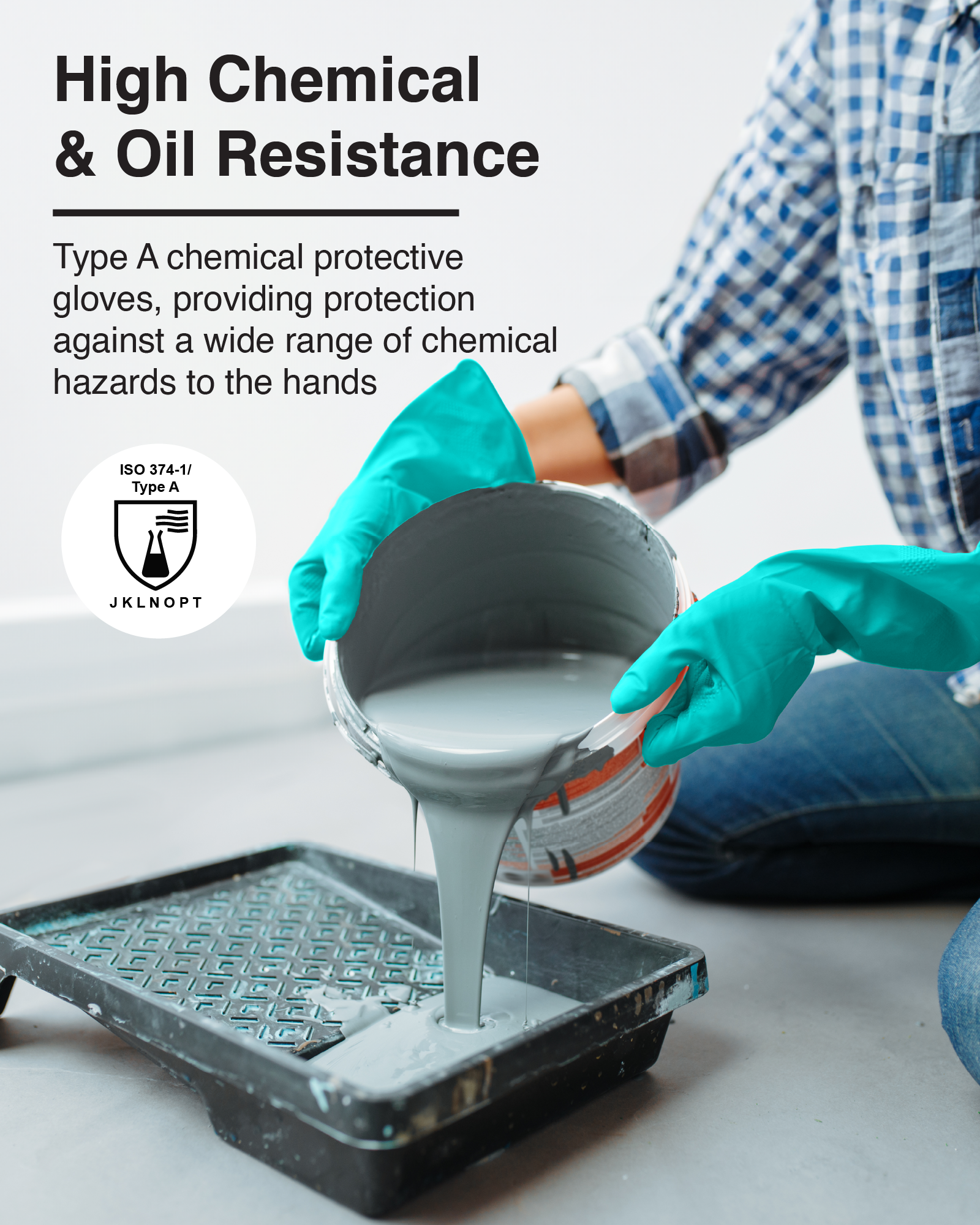 chemical resistant green nitrile gloves non slip flocklined work gloves,  safety gloves for oil grease and industry uses