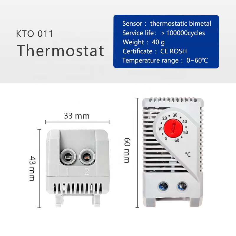 Mini Temperature Controller KTO011 Thermostat Switch Connect Normally Closed Type Thermostat